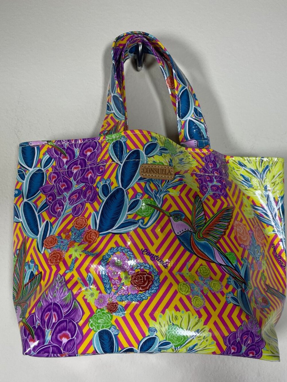 Consuela Hummingbird Grab N' Go Small Mini Tote Bag 8.5" x 9" Tropical Travel! - Picture 1 of 6
